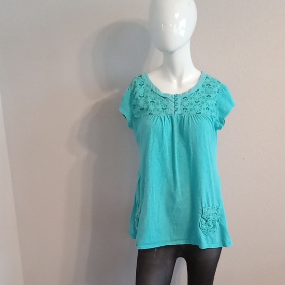 F.A.N.G Chic Blue Detail Blouse